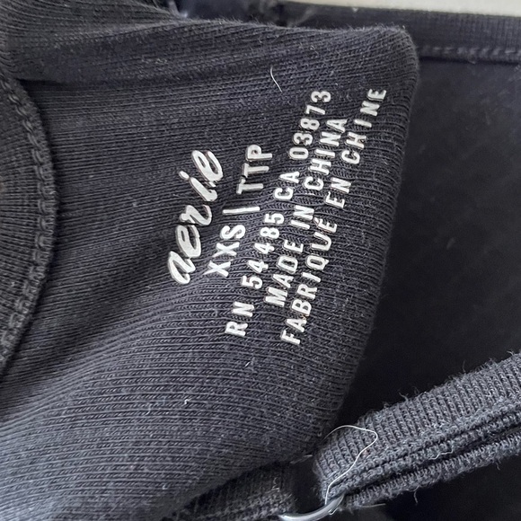 Aerie Black Ribbed fitted Midi Dress XXS - Picture 9 of 9